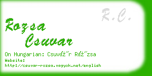 rozsa csuvar business card